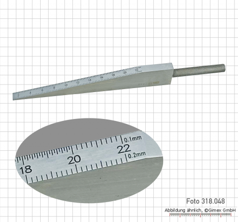 Messkeil aus Stahl, 0,5 - 110 mm, Ablesung 0,1 mm